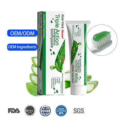 Factory Custom Whitening Toothpaste Fresh Breath Mint Flavor Sensitive Teeth Formula 100g Dental Care Aloe Vera Toothpaste