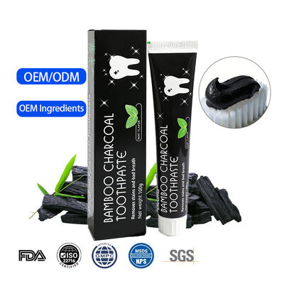 Factory Bulk Cool White Organic Toothpaste Biodegradable Bamboo Charcoal Whitening Paste for Home Use Removes Stains
