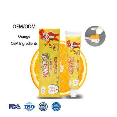 children's anti-cavity orange flavor Toothpaste formulated to remove plaque prevent cavities and maintain fresh breath supporting overall oral hygiene routines