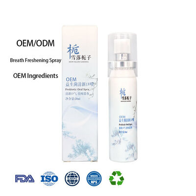 Factory Custom Portable Oral Spray Long Lasting Fragrance Deodorizing Gardenia Flavored Breath Freshener for Outdoor Use