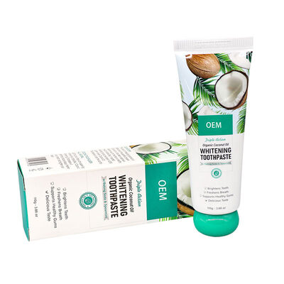 Custom Organic Toothpaste Cleaning White Tooth Paste Cool Mint Natural Flavors Coconut Oil Family Toothpaste