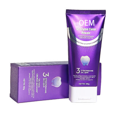Custom purple Color Correcting Toothpaste Removes Stains Whitens Teeth Restores Color Mint Flavored Whitening Toothpaste