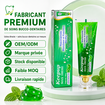 OEM Customized Niacinamide Teeth Whitening Toothpaste Mint Flavor Cleans Plaque Fluoride Free Pate Dentifrice Blanchissant